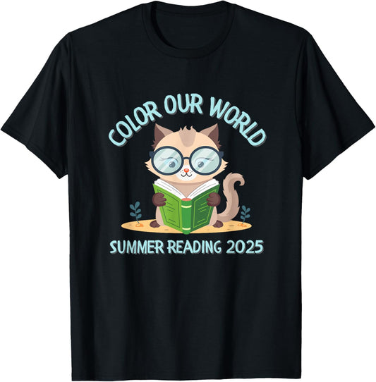 Color Our World Summer 2025 Summer Reading Program- Cat T-Shirt