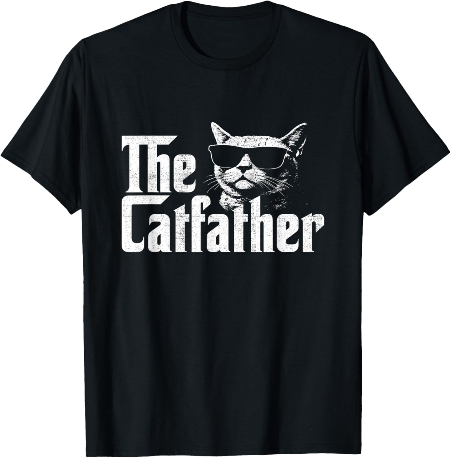 Mens The Catfather Funny Cat Dad Fathers Day Vintage Father's Day T-Shirt