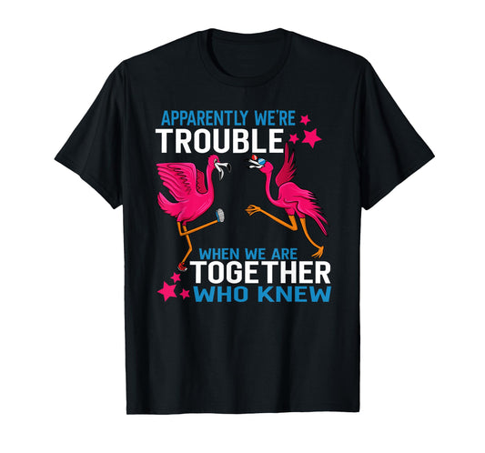 Apparently We Are Trouble When We Are Together Flamingo T-Shirt