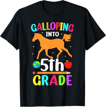 Horse Animal Last Day of School Fifth Grade T-Shirt