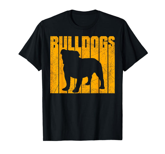 Gold Bulldogs Lover Sports Team Mascot T-Shirt