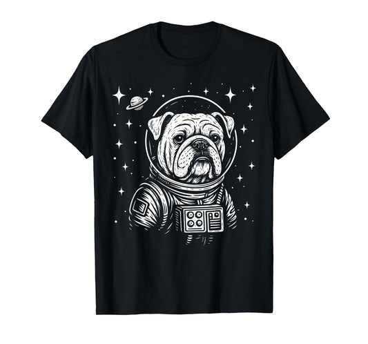 Astronaut English Bulldog Space Galaxy Dog Lovers T-Shirt