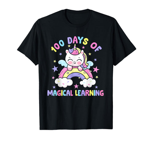 100th Day Of School Unicorn Girls 100 Days Of School Girls T-Shirt