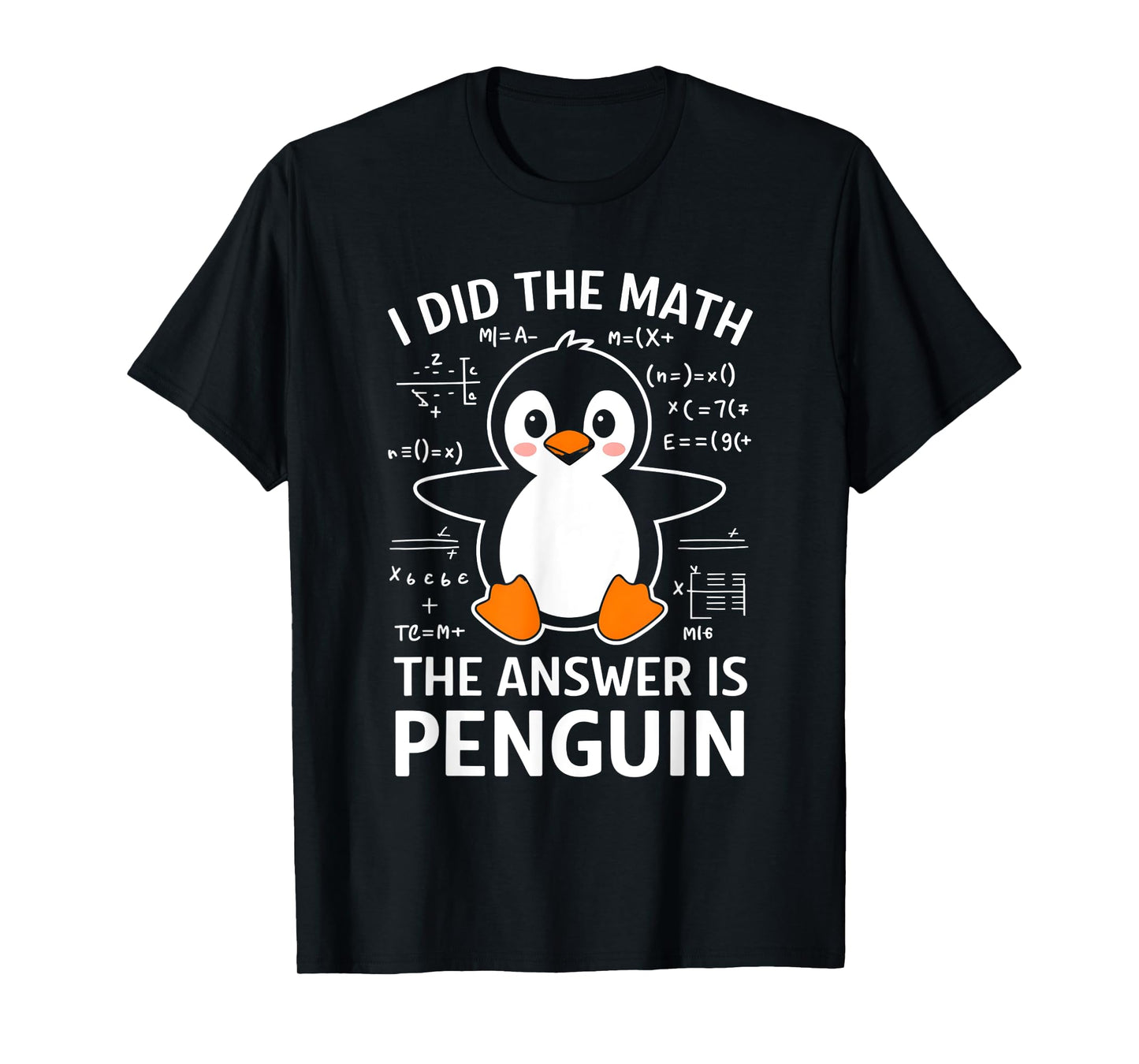 Cute Penguin With Math Design T-Shirt