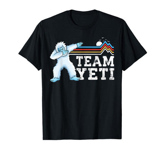 Dabbing Yeti Vintage Sunset mountain bigfoot lover team yeti T-Shirt