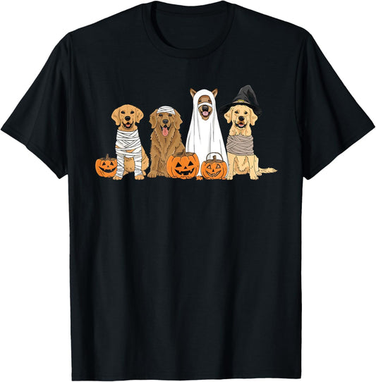 Golden Retriever Ghost Dog Halloween Costume Men Women Kids T-Shirt