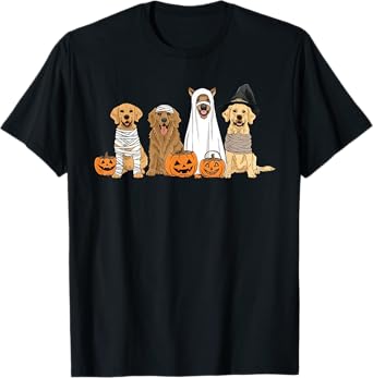 Golden Retriever Ghost Dog Halloween Costume Men Women Kids T-Shirt