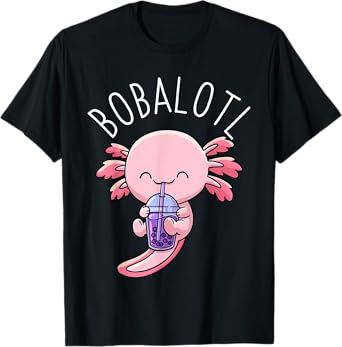 Bobalotl Axolotl Boba Tea Bubble Milk T-Shirt