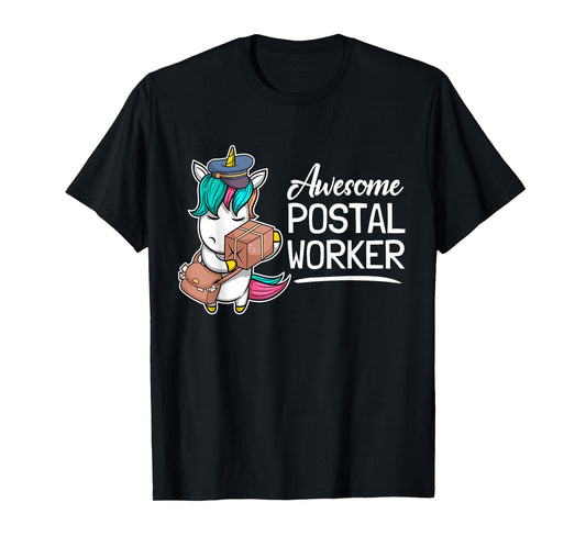 Funny Postal Worker Mailman I Awesome Unicorn Postman T-Shirt