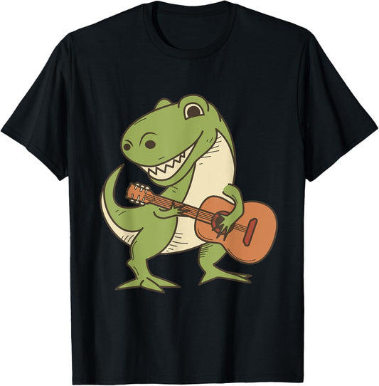 Dinosaur Playing Guitar Shirt | Cool Dino Music Lover Gift T-Shirt