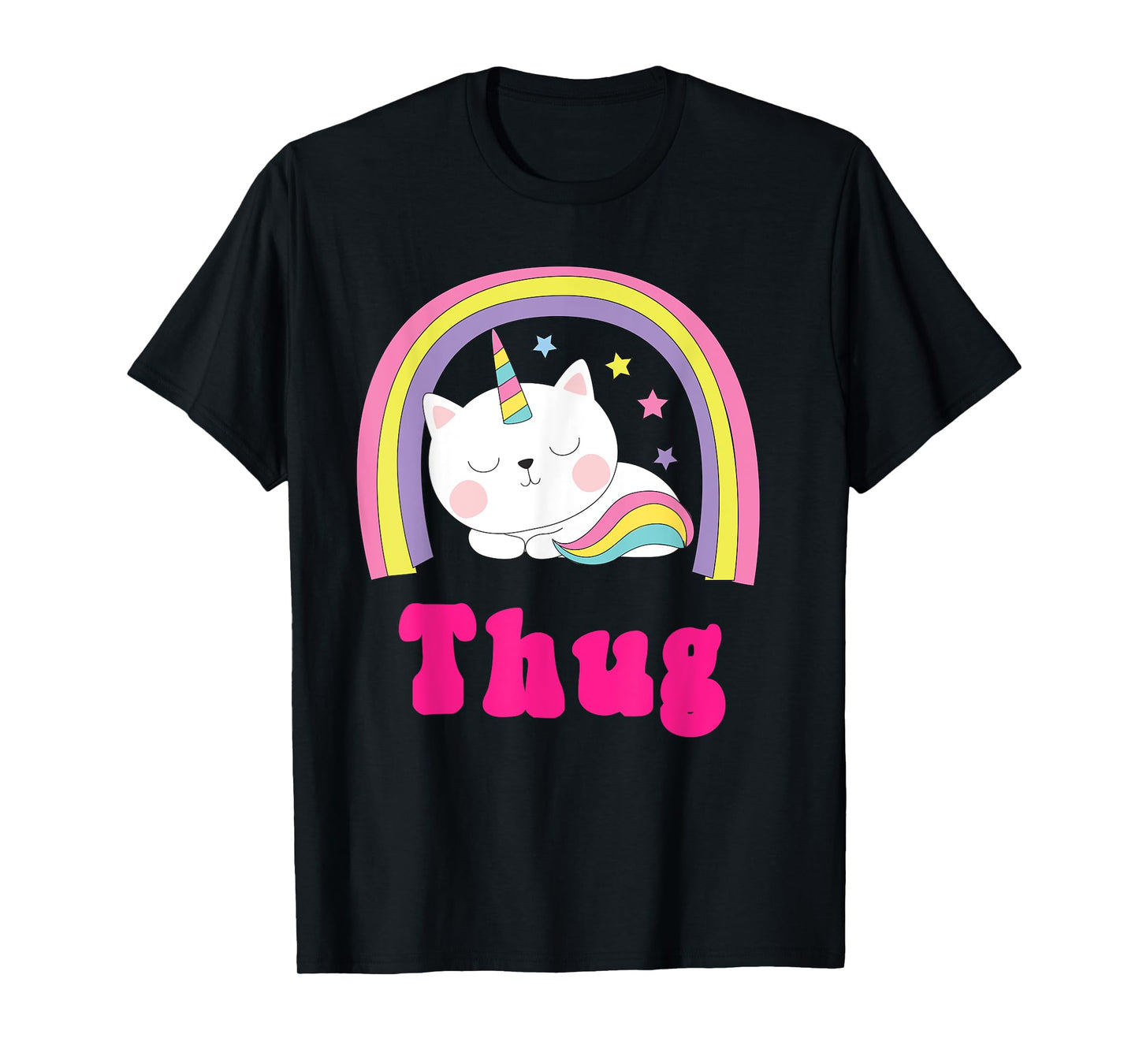 Thug Shirts | Sarcastic Retro Rainbow Funny Unicorn Thug T-Shirt