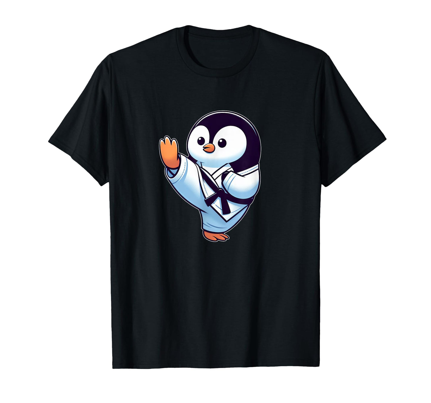 Cute Cartoon Penguin Karate Martial Arts T-Shirt