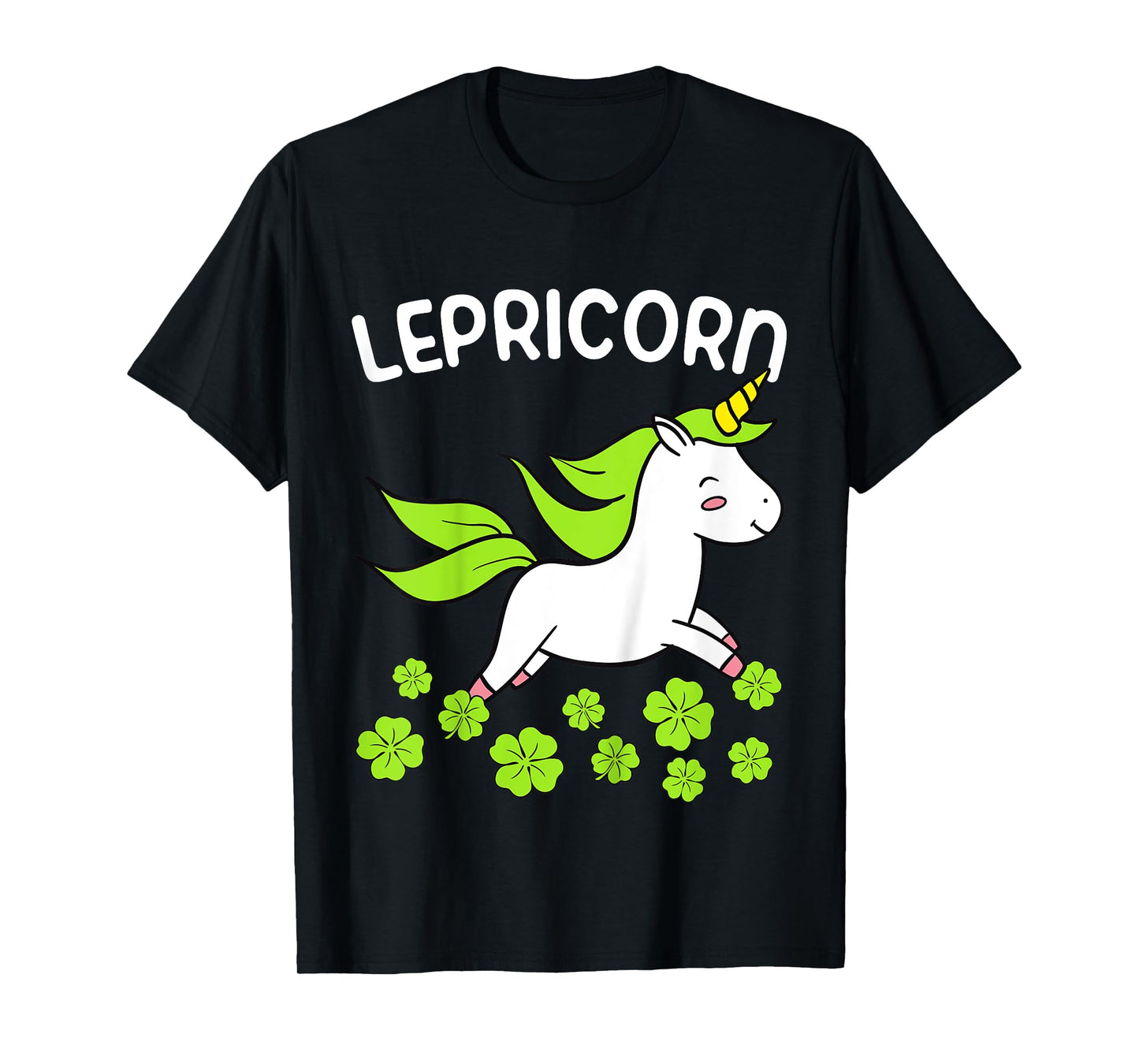 Kids Girls Happy St Patricks Day Unicorn Lepricorn Clover Toddler T-Shirt