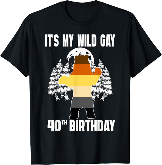 40 Years Old Birthgay Boy - LGBTQ Birthday Rainbow Gay Bear T-Shirt