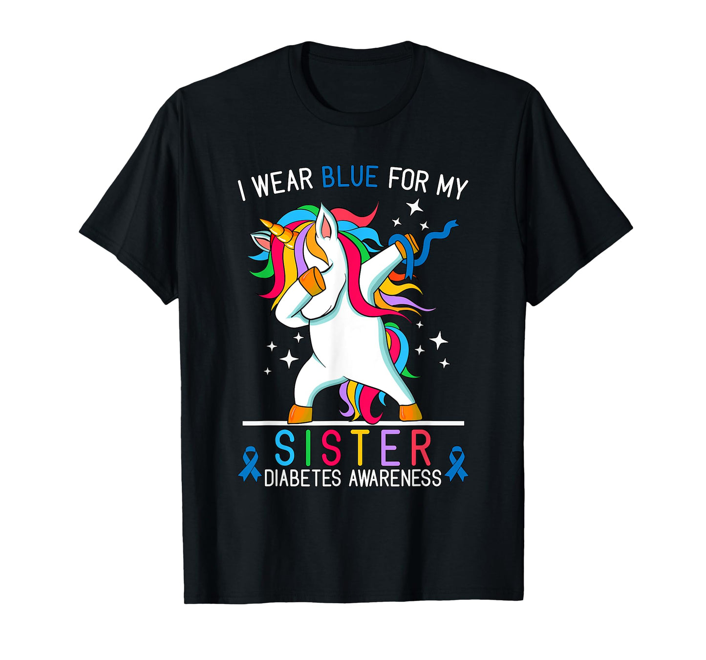 I Wear Blue For My Sister Type One Diabetes Awareness Kids T-Shirt