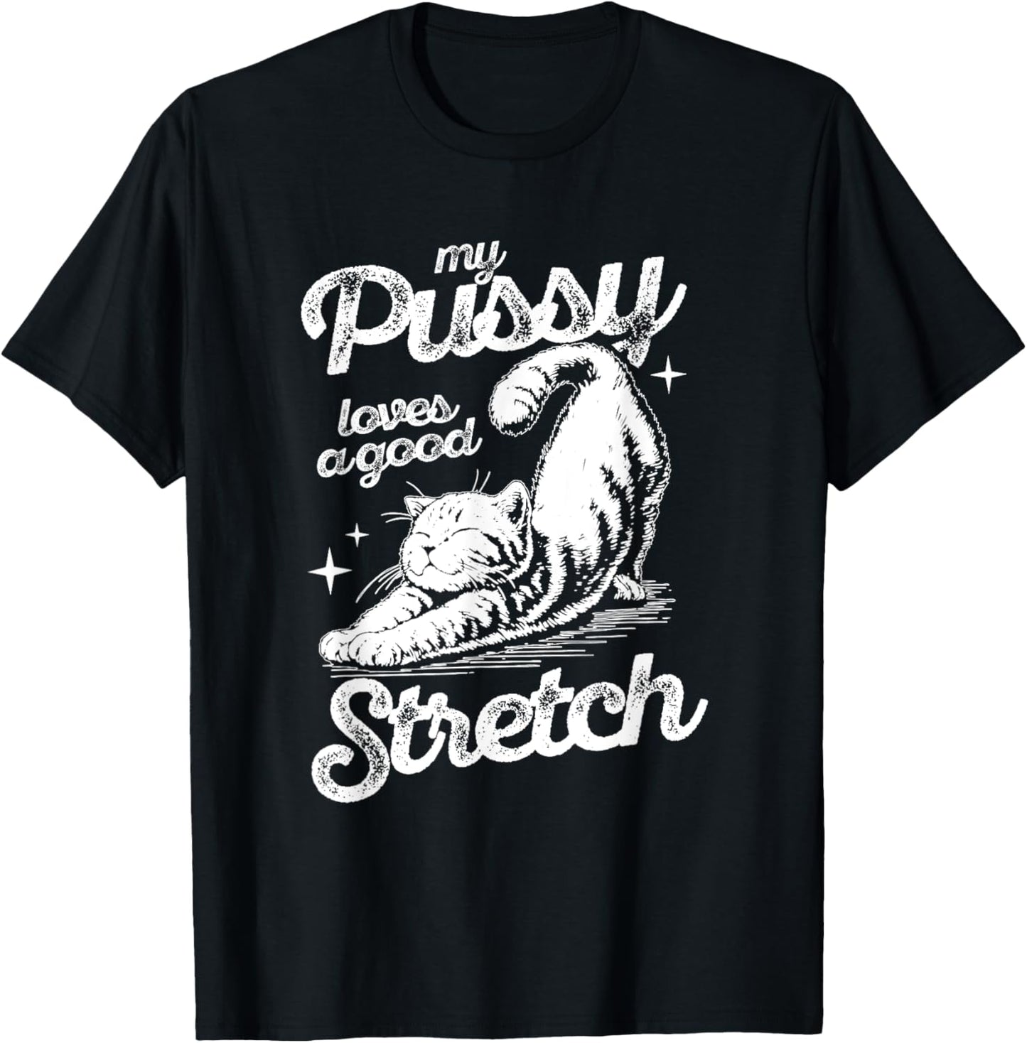 My Pussy Love A Good Stretch, Funny Raunchy Cat, Funny Meme T-Shirt