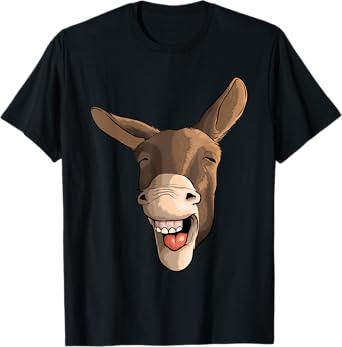 Funny Donkey Art For Men Women Kids Donkey Lover Farm Animal T-Shirt