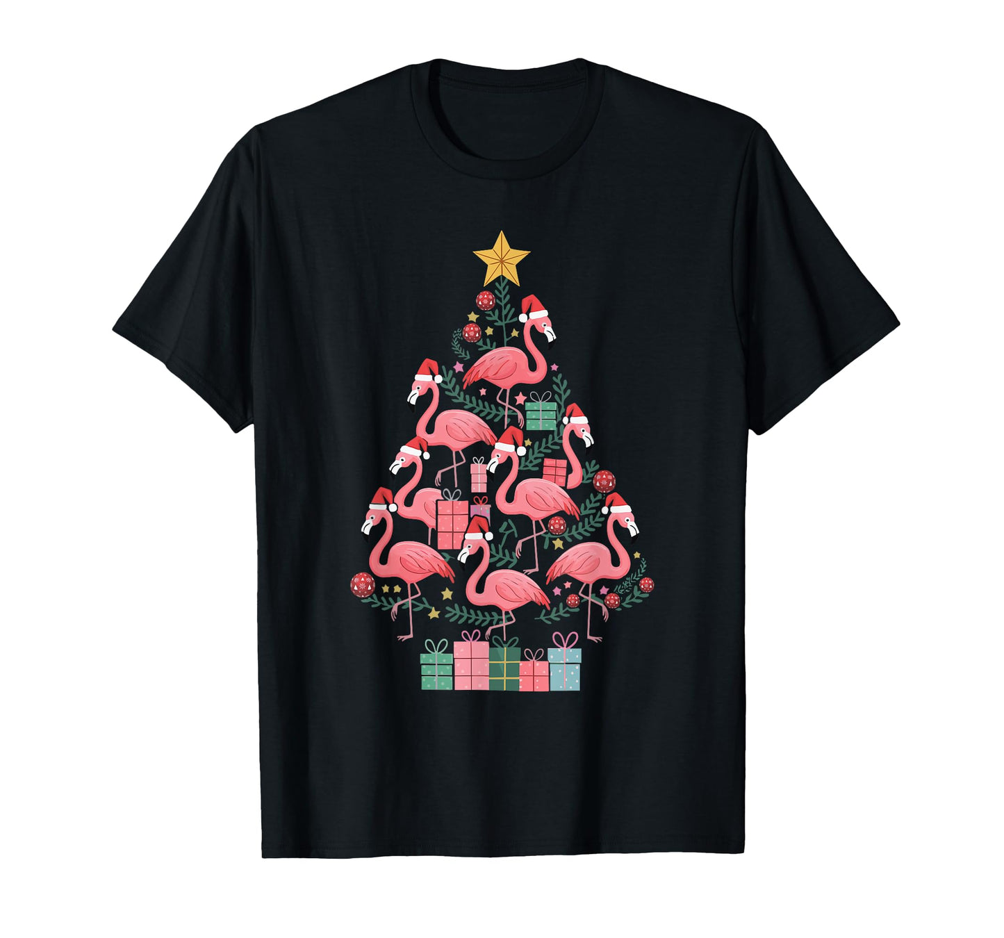 Flamingo Christmas Tree T-Shirt