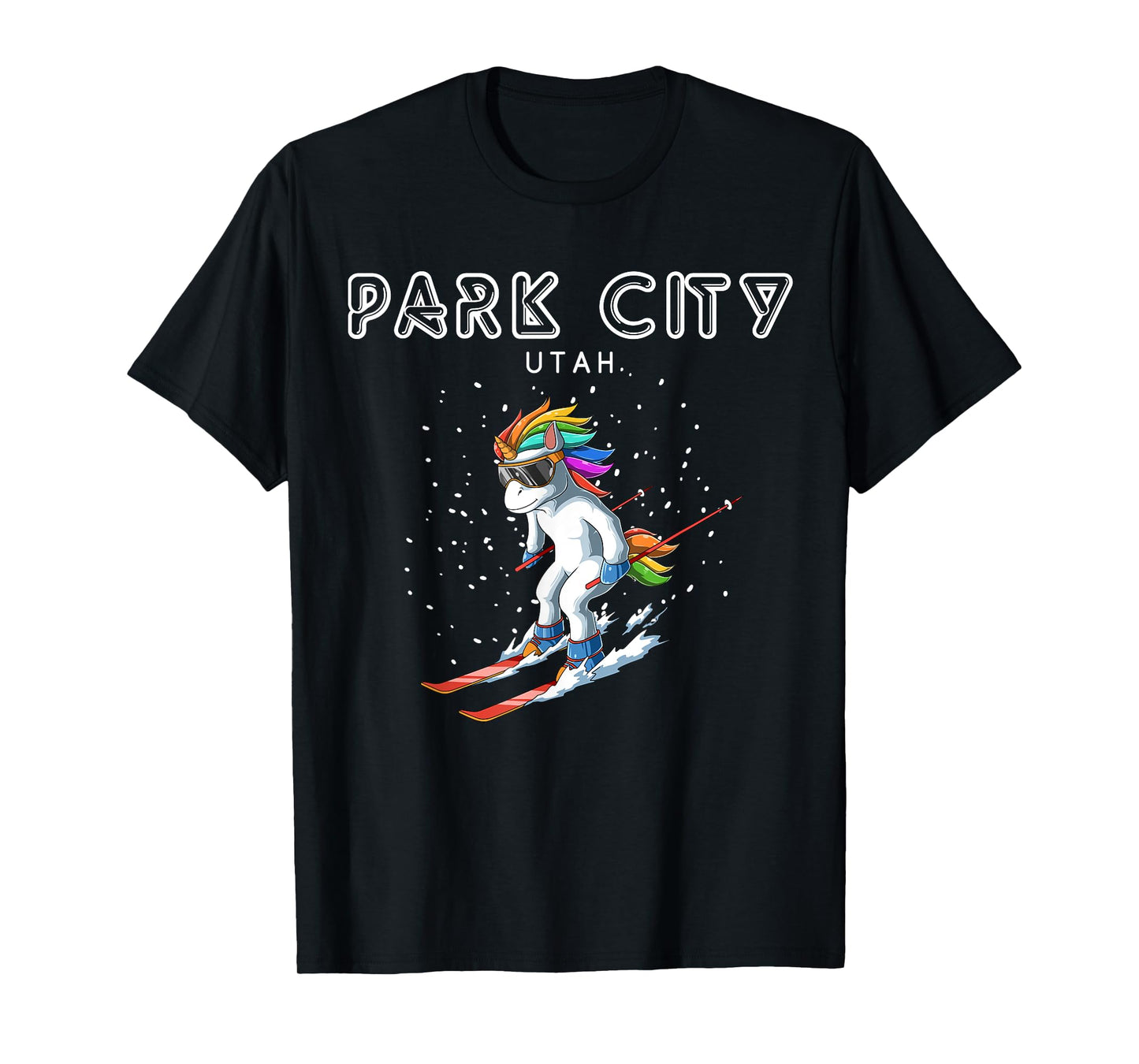 Park City Utah - Unicorn USA Ski Resort 80s Retro Gift T-Shirt