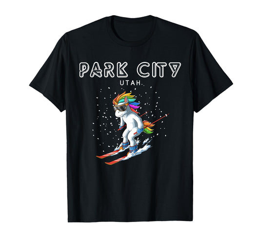 Park City Utah - Unicorn USA Ski Resort 80s Retro Gift T-Shirt