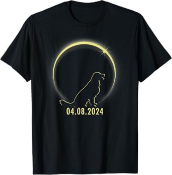 Total Solar Eclipse Golden Retriever Lover April 8 2024 T-Shirt