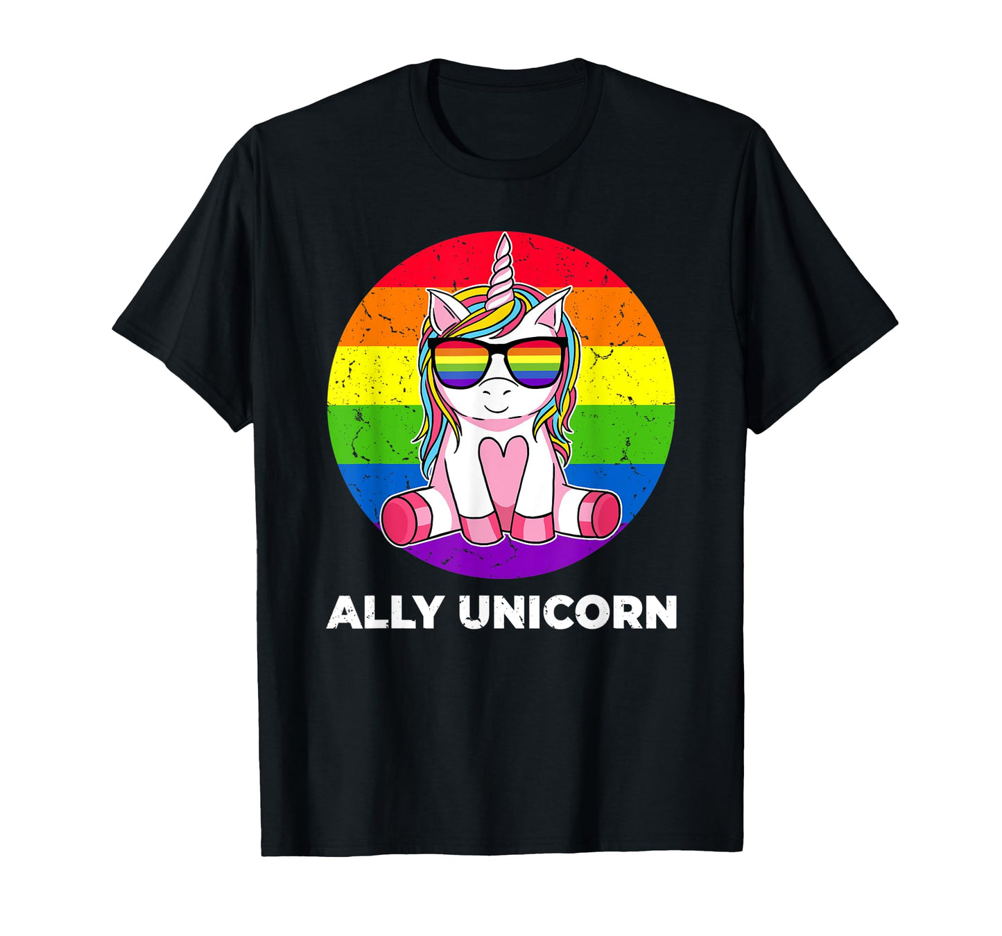 Ally Unicorn Gay Pride LGBT Flag T-Shirt