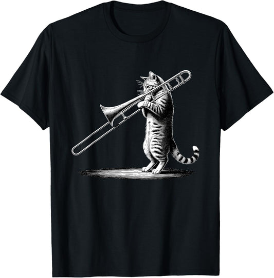 Cat Playing Trombone Player Trombonist Instrument T-Shirt