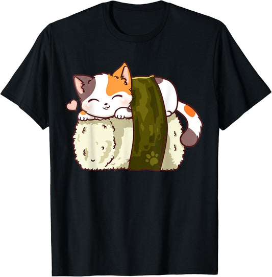 Sushi Cat Kawaii Anime Neko Japanese T-Shirt