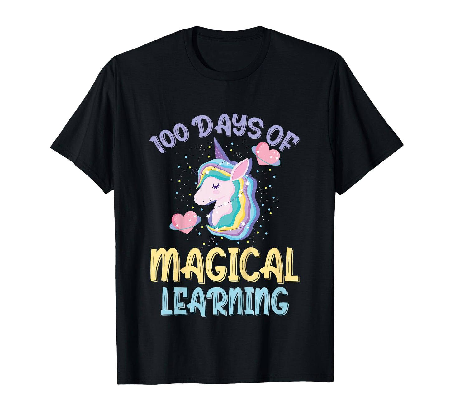 100 Days Of Magical Learning 100th Day Of School Unicorn T-Shirt
