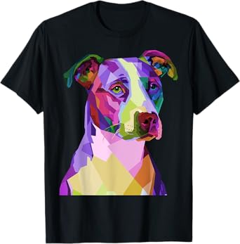 American Pitbull Terrier Pop Art Portrait for Dog Owners Men Women Kids T-Shirt
