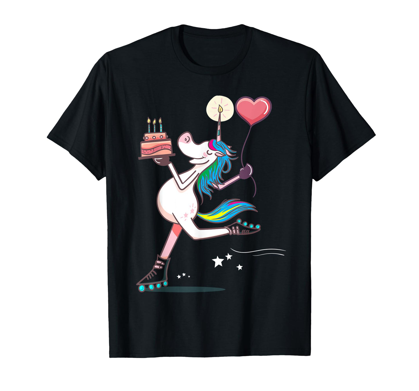 Funny Unicorn Skating Birthday Rainbow Magical Girl Gifts T-Shirt