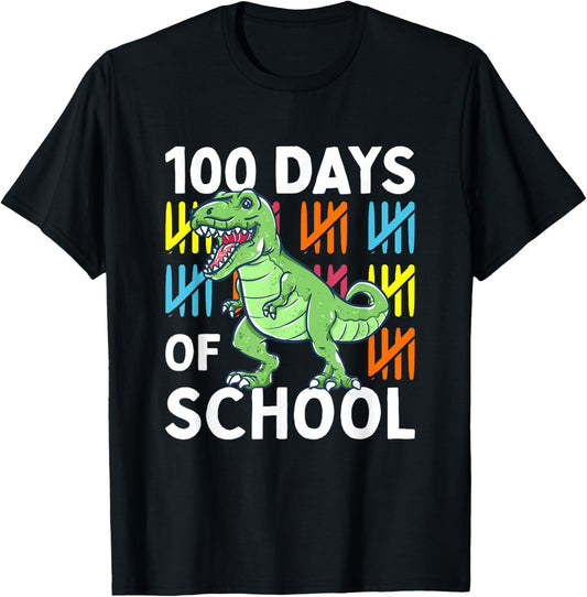 100 Days Of School Boys Dinosaur 100th Day Dino T-Shirt