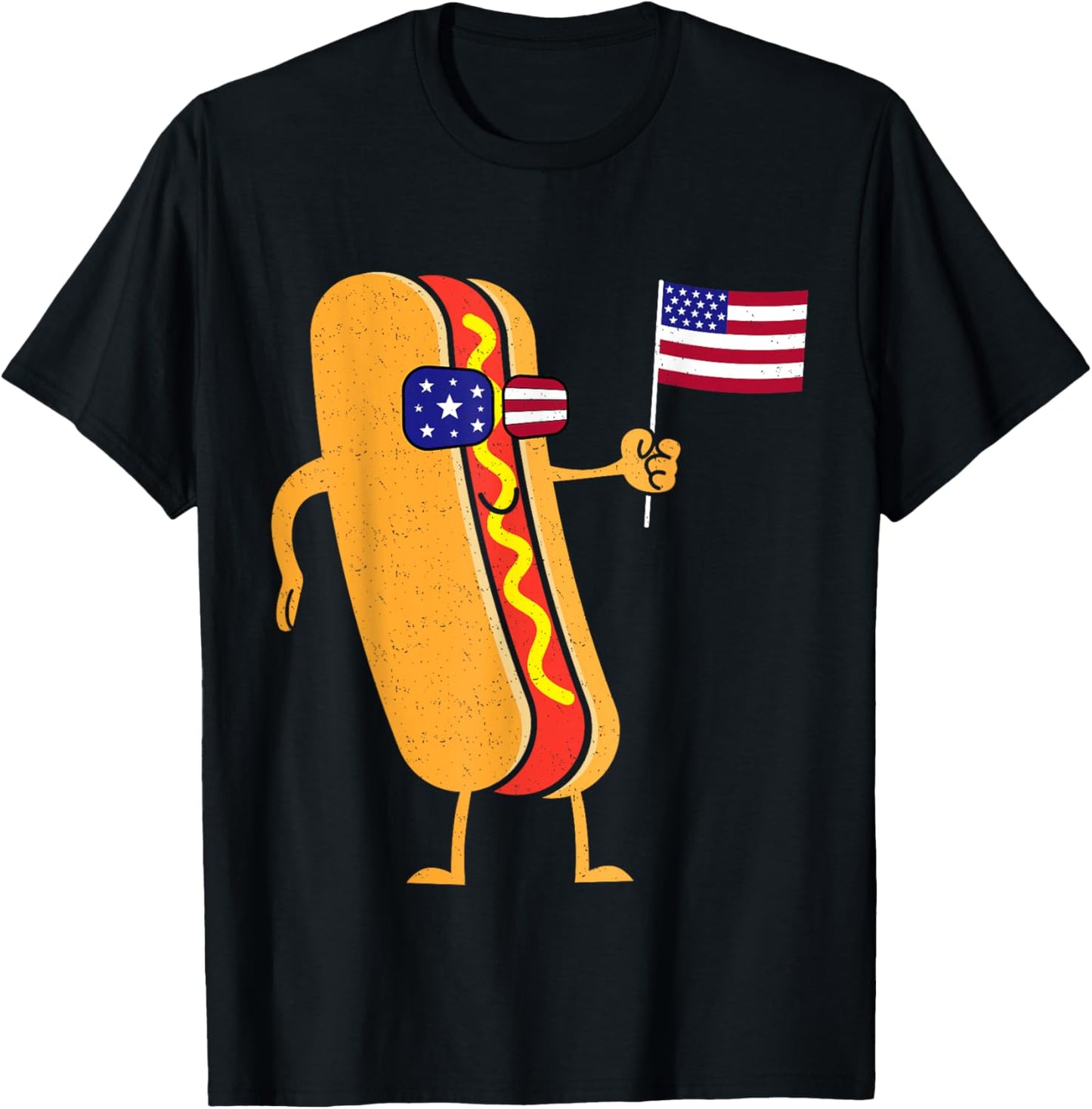 Hotdog Sunglasses American Flag USA Funny 4th Of July Fourth T-Shirt