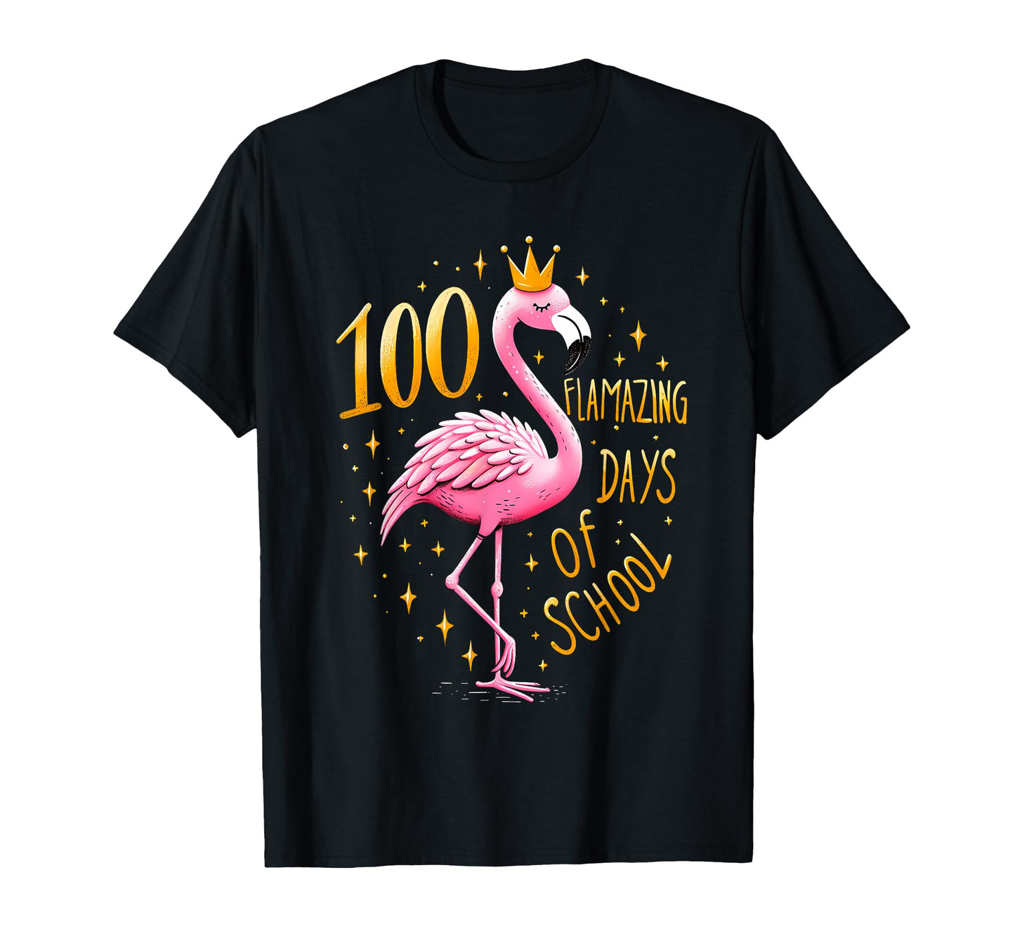 100th School Day 100 Flaming School Days Flamingo T-Shirt