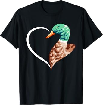 Duck Shirts For Women Girls Kids Heart Cute Duck T-Shirt