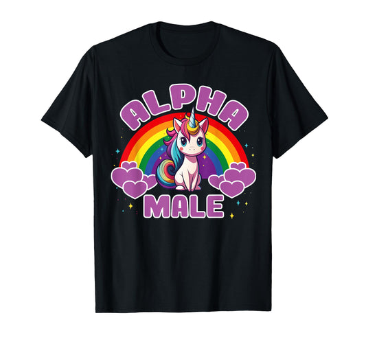 Funny Cute Alpha Male Unicorn, Sarcastic Humor Macho T-Shirt