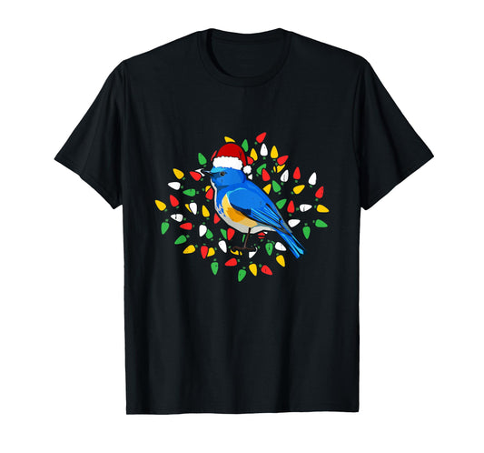 Holiday Xmas Santa Hat Himalayan Bluetail Bird Christmas T-Shirt