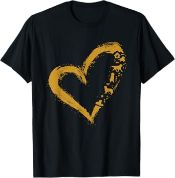 Golden Retriever Gold Dog Heart Shape Golden Dog Lover Gift T-Shirt for Men Women Girls Kids