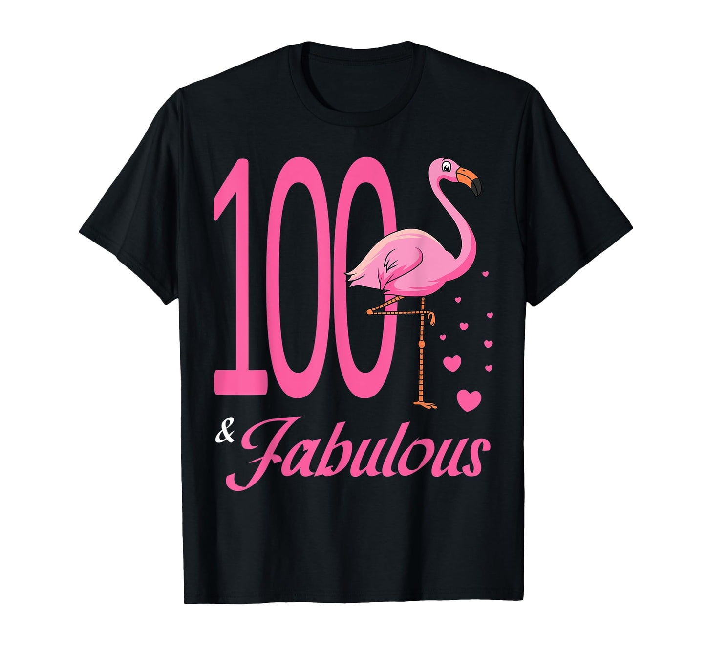 100 & Fabulous Flamingo Birthday 100th Party Celebration T-Shirt
