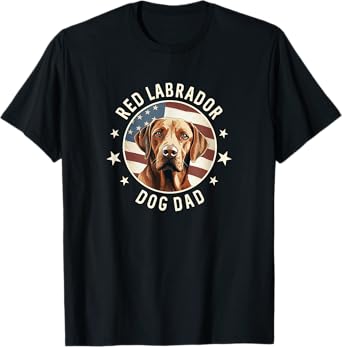 Red Labrador Retriever Dog Dad T-Shirt for Men Women