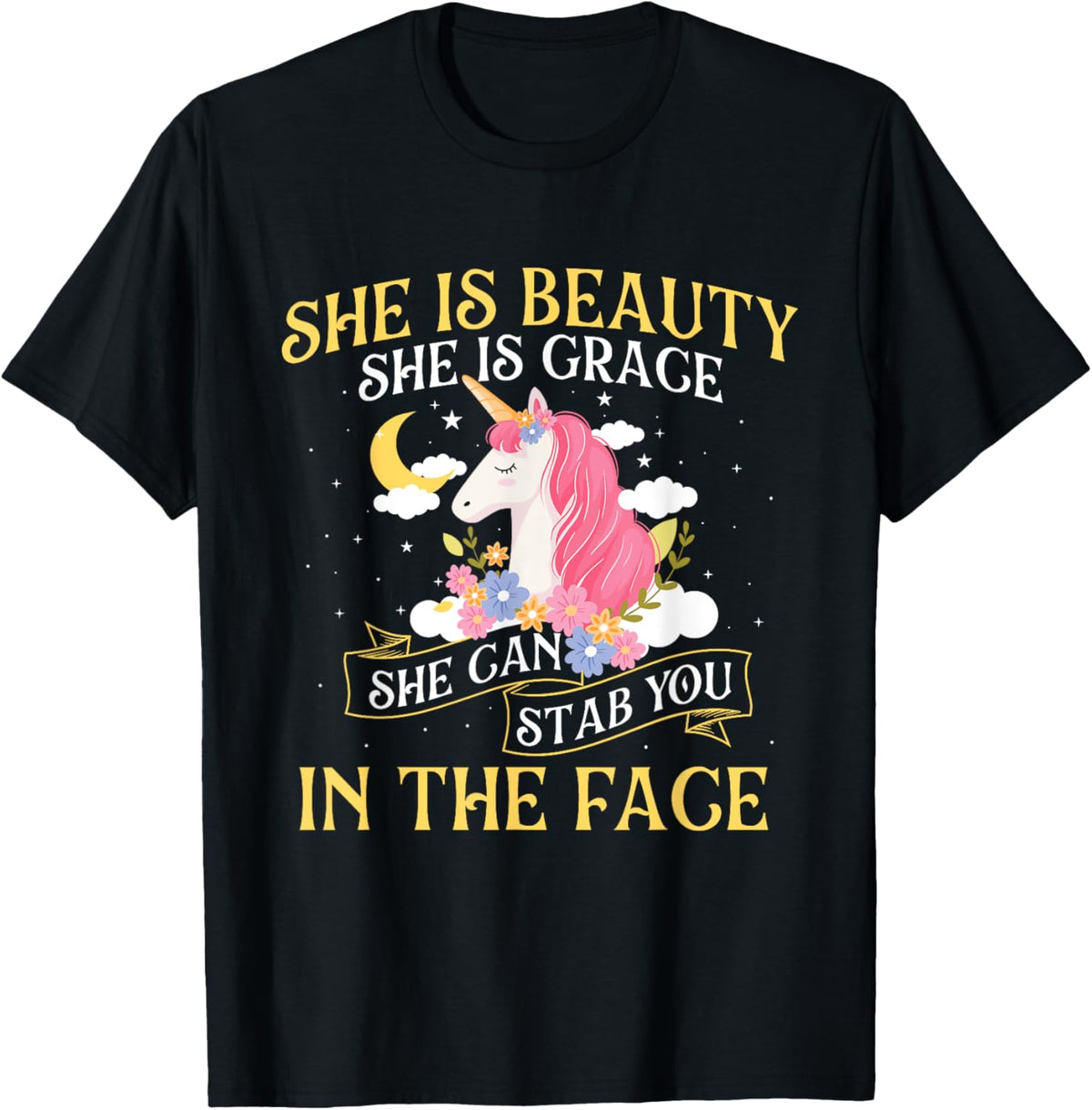 She Is Beauty - Mythical Animal Rainbow Unicorn Magical T-Shirt