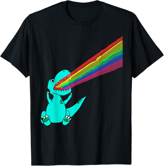 Dinosaur T-Rex Rainbow Color Laser Beam Funny T-Shirt T-Shirt