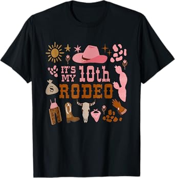 It's My 10 Year Old Shirt 10th Birthday Rodeo Cowgirl T-Shirt