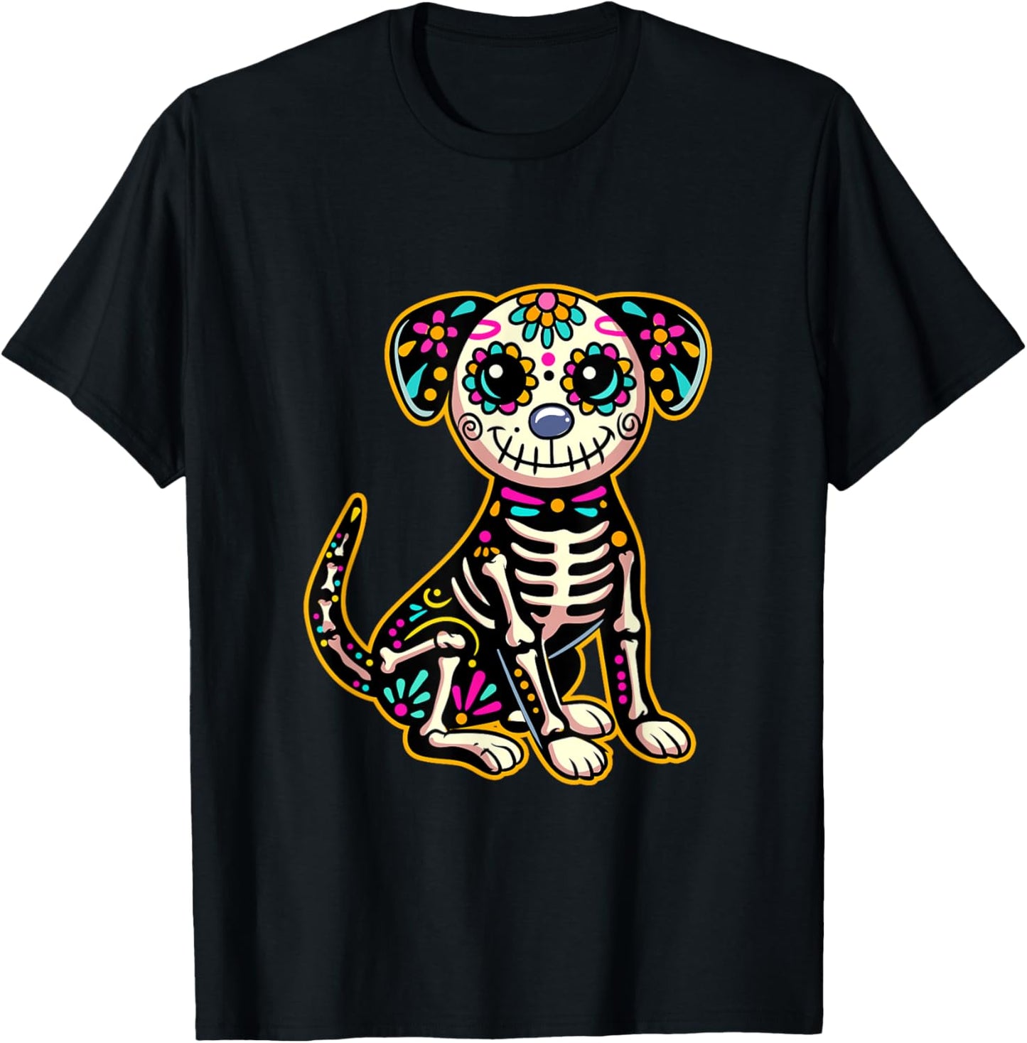 Dia de los Muertos Skeleton Sugar Skull Dog Day of the Dead T-Shirt