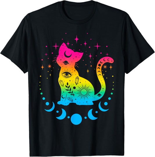 Pansexual Pride Flag Colors, Astrology Cat T-Shirt