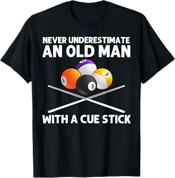 Best Billiard Art For Grandpa Men Billiard Lover Pool Player T-Shirt