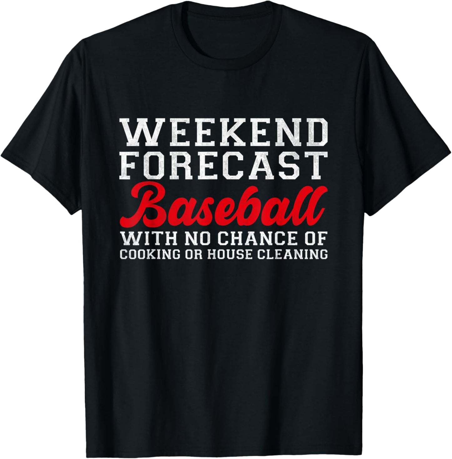 Retro Baseball Mom Mother's Day Weekend Forecast Baseball T-Shirt