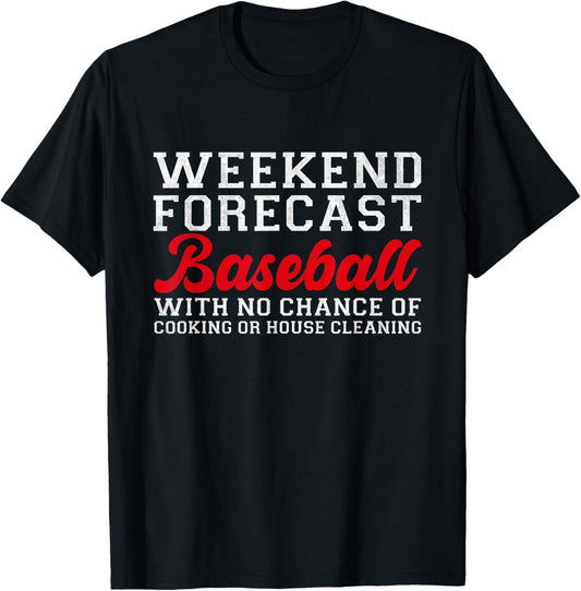 Retro Baseball Mom Mother's Day Weekend Forecast Baseball T-Shirt