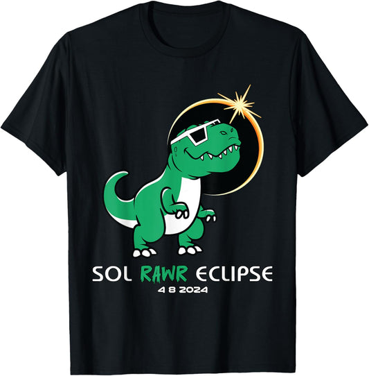 Dinosaur Solar Eclipse 2024 Total Eclipse Souvenir Sol Rawr T-Shirt