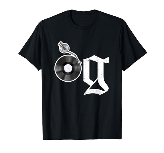 Old School OG Hip Hop Head Vinyl, CDs, Tapes 80s 90s Retro T-Shirt